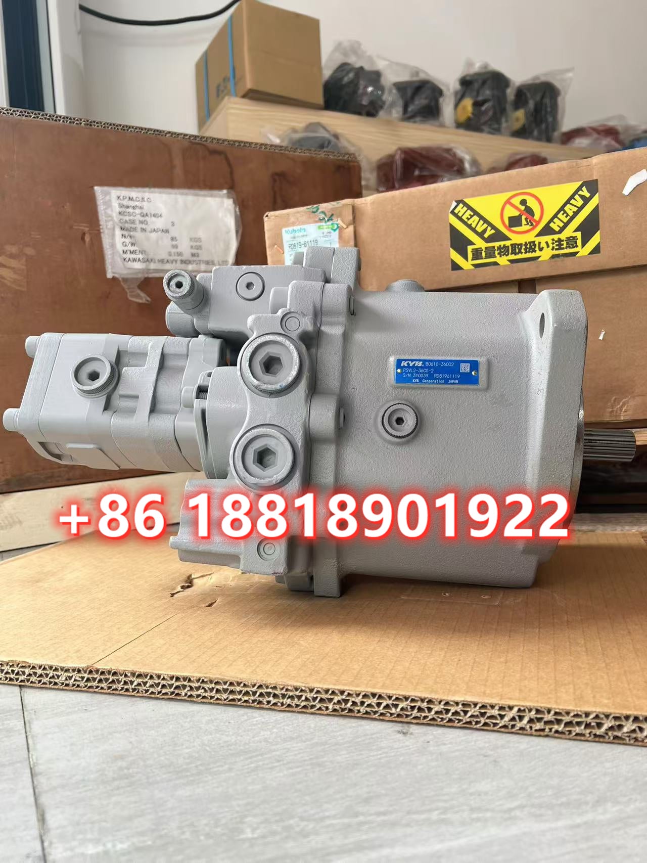 PSVL-36CG-2 B0610-36001 KX185 KX183 KX80 KX080 Main Pump KYB PSVL2-36CG-1 Kubota KX080-3 Hydraulic Pump