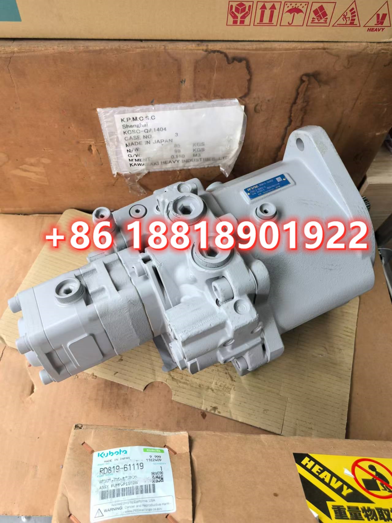 RD819-61119 KYB PSVL2-36CG-2 Hydraulic Pump for Kubota KX080 Excavator parts